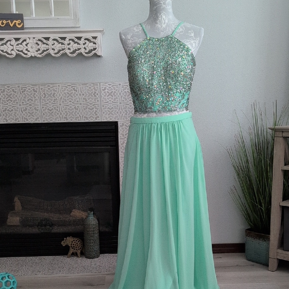 Homecoming / Prom Sequin Halter Dress